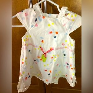 Babymini par Catimini 18 Summer cotton Dress 18 Month White with Tiny Fish SWEET